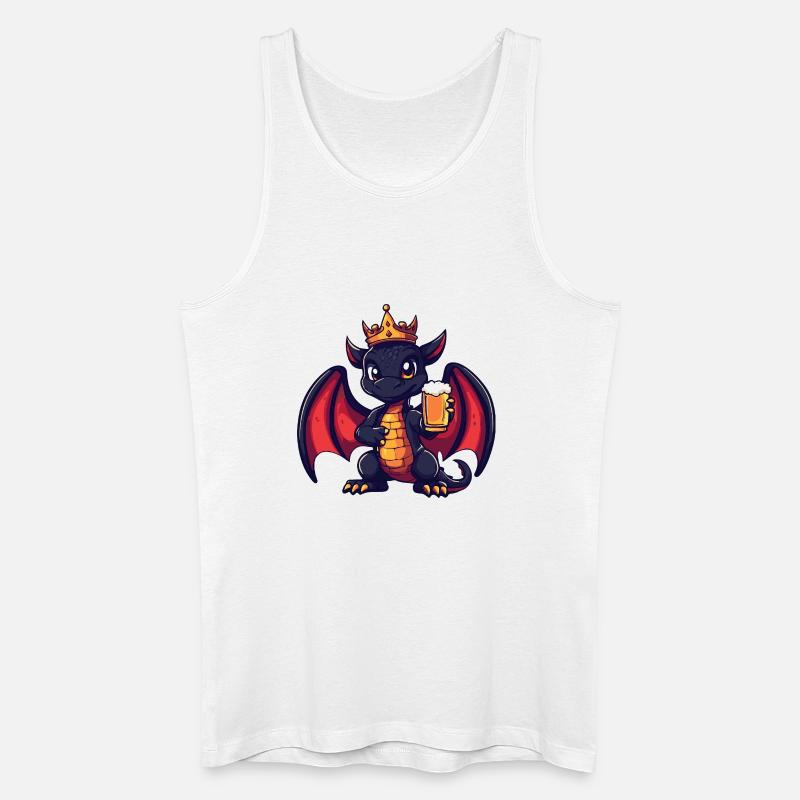 Drache Bier König - Männer Bio Tank Top - Weiß