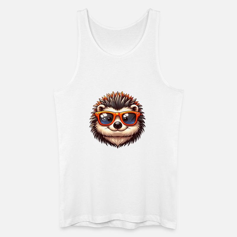 Igel Mit Sonnenbrille Igel Sarkasmus Tierliebhaber - Männer Bio Tank Top - Weiß