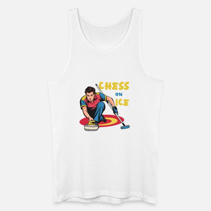 Schach auf dem Eis: Eis-Curling Motiv - Männer Bio Tank Top - Weiß