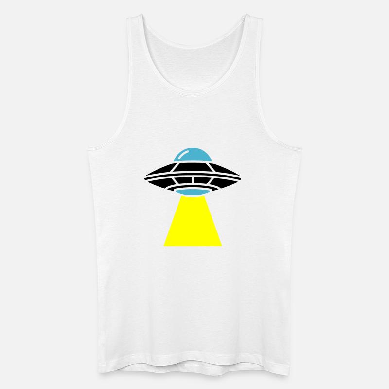 UFO Alien Raumschiff Licht - Männer Bio Tank Top - Weiß