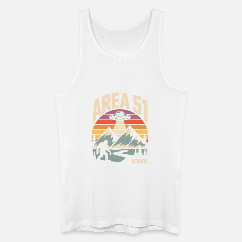 Area 51 Nevada UFO Retro Design - Männer Bio Tank Top - Weiß