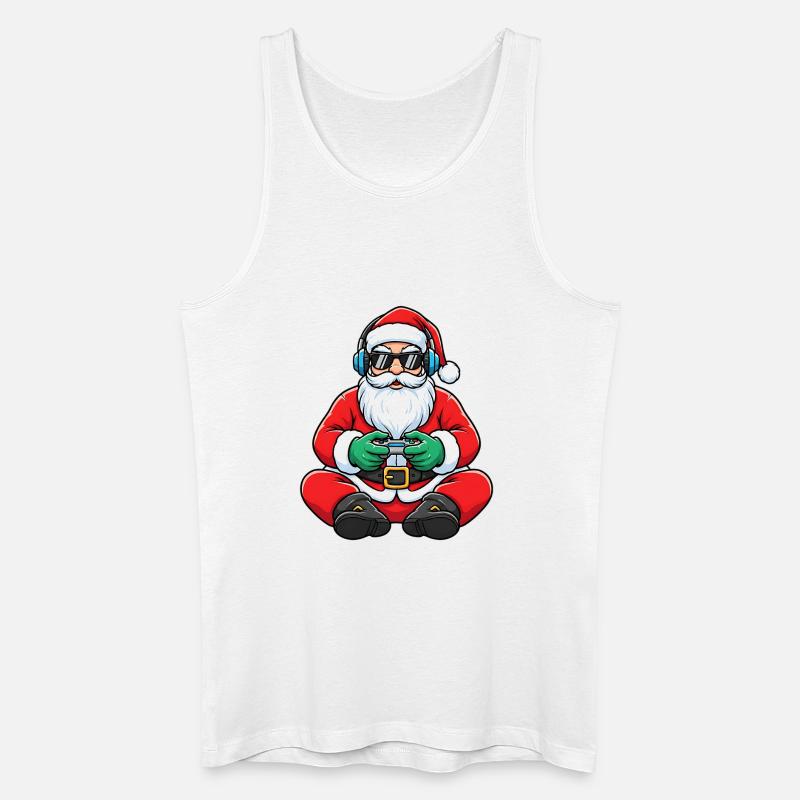 Gamer Weihnachtsmann Spielt Videospiel-Controller - Männer Bio Tank Top - Weiß