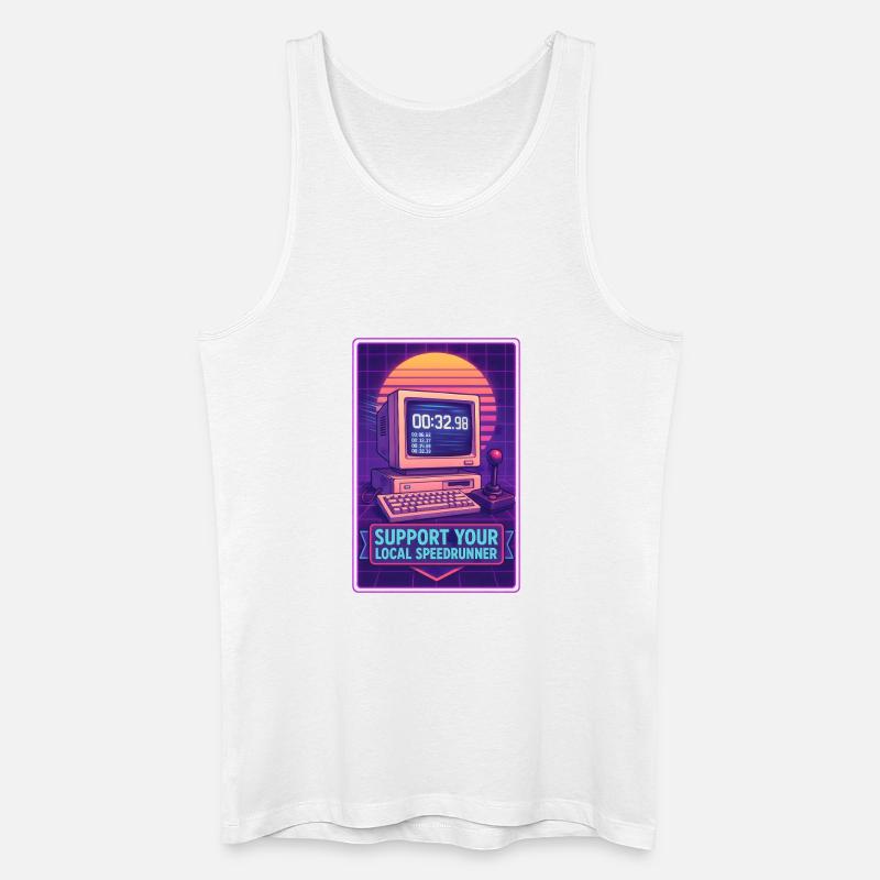 Speedrunner supporten | Retro Gaming Timer - Männer Bio Tank Top - Weiß