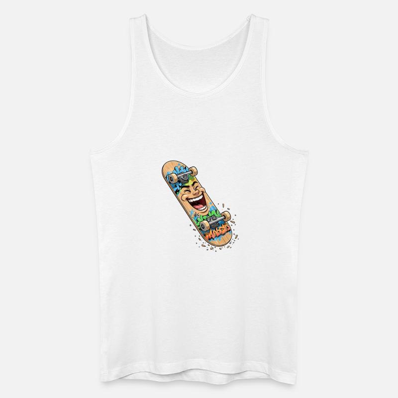 Lachender Skateboard Graffiti - Männer Bio Tank Top - Weiß