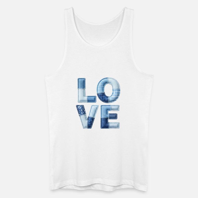 Love Moderne Patchwork Kunst - Männer Bio Tank Top - Weiß