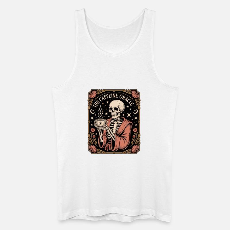 The Caffeine Oracle Skelett Orakel Kaffee - Männer Bio Tank Top - Weiß