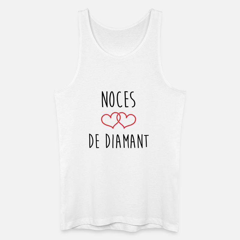Bryllupsdag - Diamantbryllup (60 år) - Økologisk tanktop til mænd - hvid