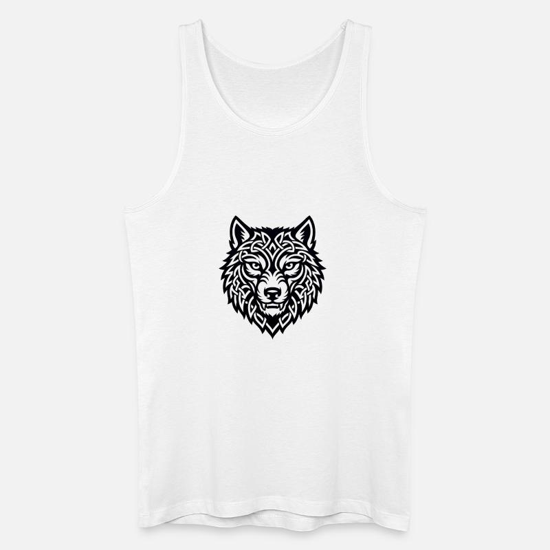 Wikingerwolf Ulfr Nordisches Kriegerdesign - Männer Bio Tank Top - Weiß