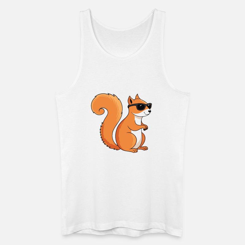 Schicke Eichhörnchen-Sonnenbrille - Männer Bio Tank Top - Weiß