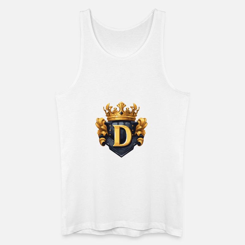 D Buchstabe Name Krone - Männer Bio Tank Top - Weiß