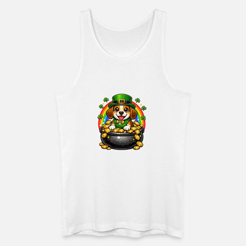 Beagle Leprechaun St. Patricks Day - Männer Bio Tank Top - Weiß