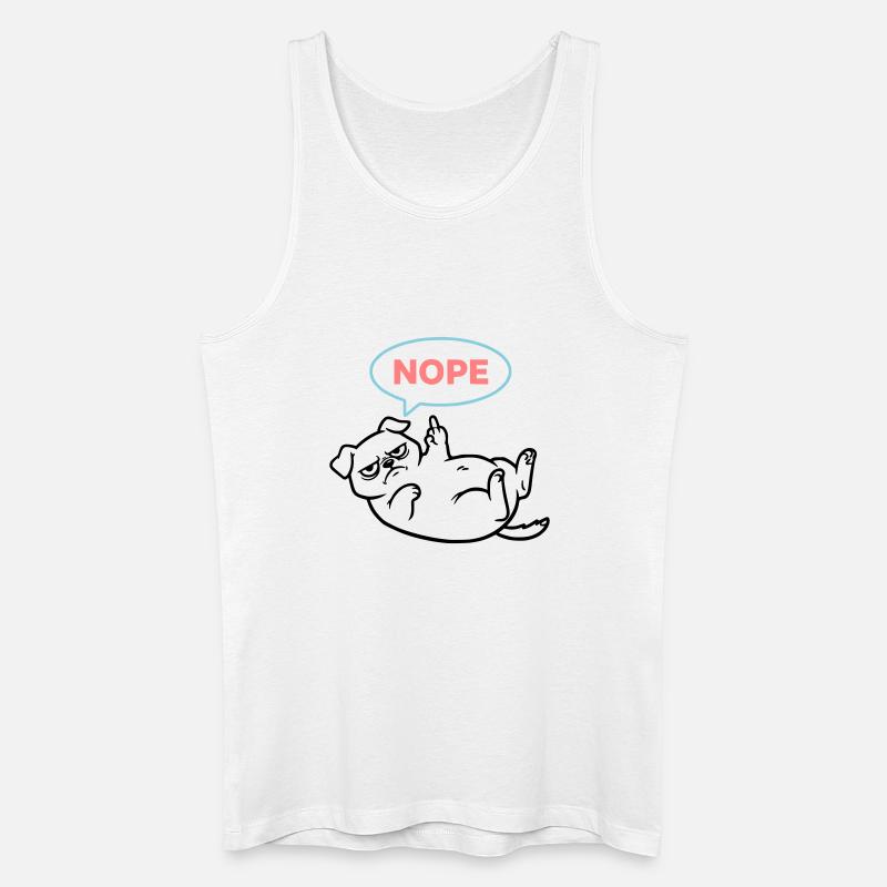  Mops Hund Comic Bunt Outline - Männer Bio Tank Top - Weiß