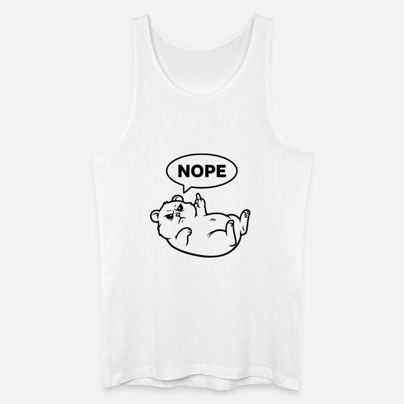 Hamster Mittelfinger Nope Outline - Männer Bio Tank Top - Weiß