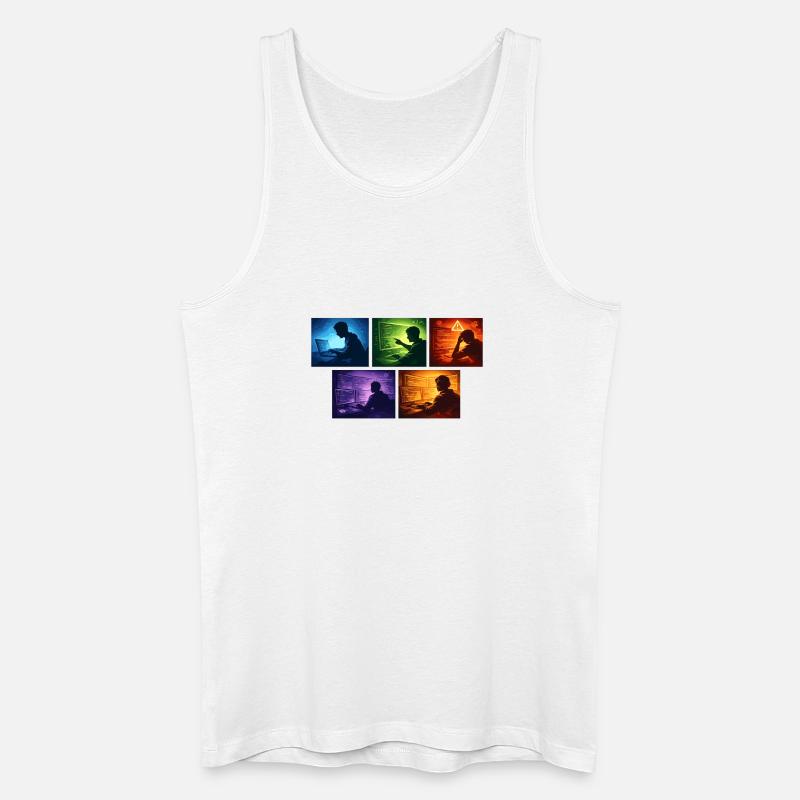 Mehrfachbildschirm Code-Schatten - Männer Bio Tank Top - Weiß