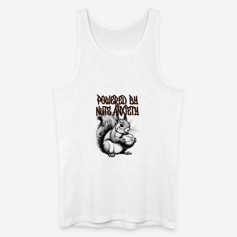 Powered by Nüssen und Angst - Männer Bio Tank Top - Weiß