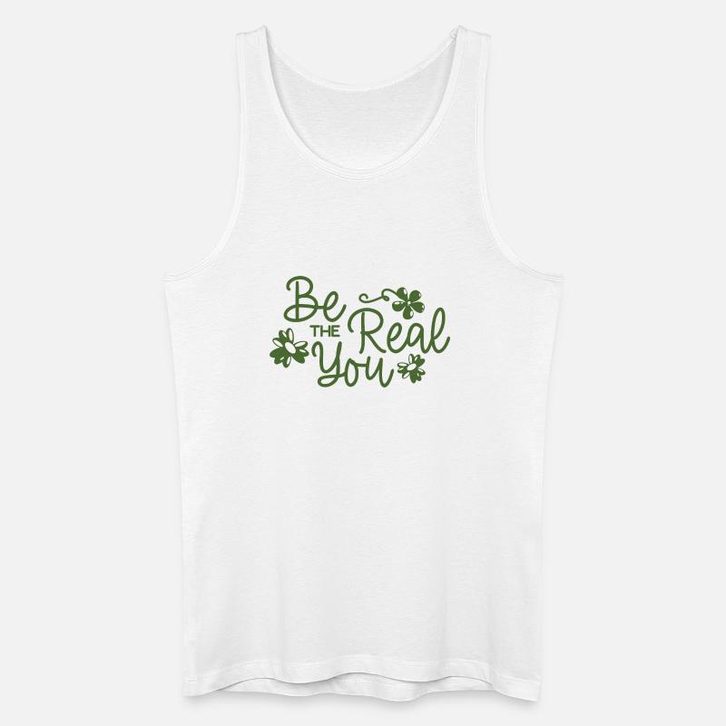 Sei der echte Du Blumenschrift - Männer Bio Tank Top - Weiß