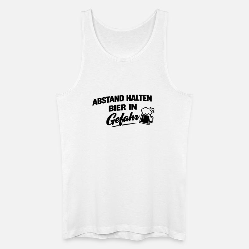 Bier in gefahr - Männer Bio Tank Top - Weiß