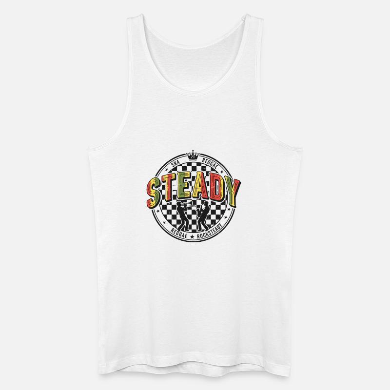 Steady Ska Reggae Circle Logo - Männer Bio Tank Top - Weiß