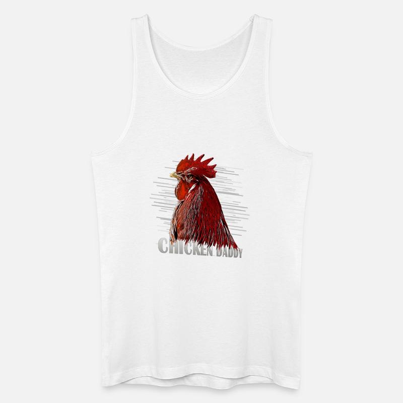 Hühner Fans -  Hahn - Gockel - ChickenDaddy - Männer Bio Tank Top - Weiß