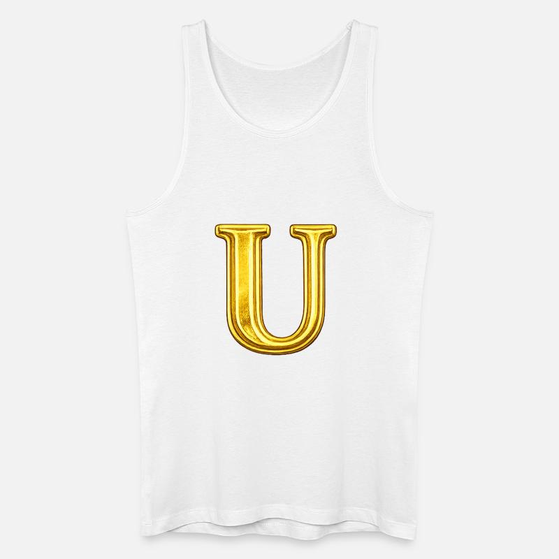 Goldenes U Monogramm - Männer Bio Tank Top - Weiß