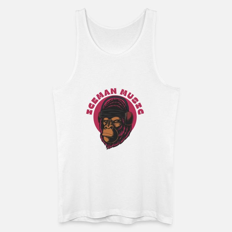 Darts Gorilla Beats Magenta - Männer Bio Tank Top - Weiß