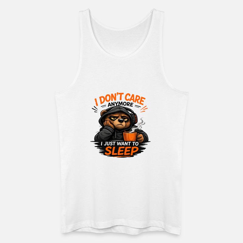 Grumpy Bear Schlaf-Tee Design - Männer Bio Tank Top - Weiß