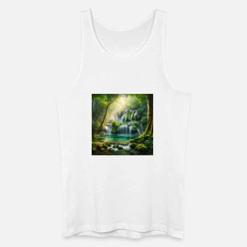 Wasserfall der Träume - Männer Bio Tank Top - Weiß
