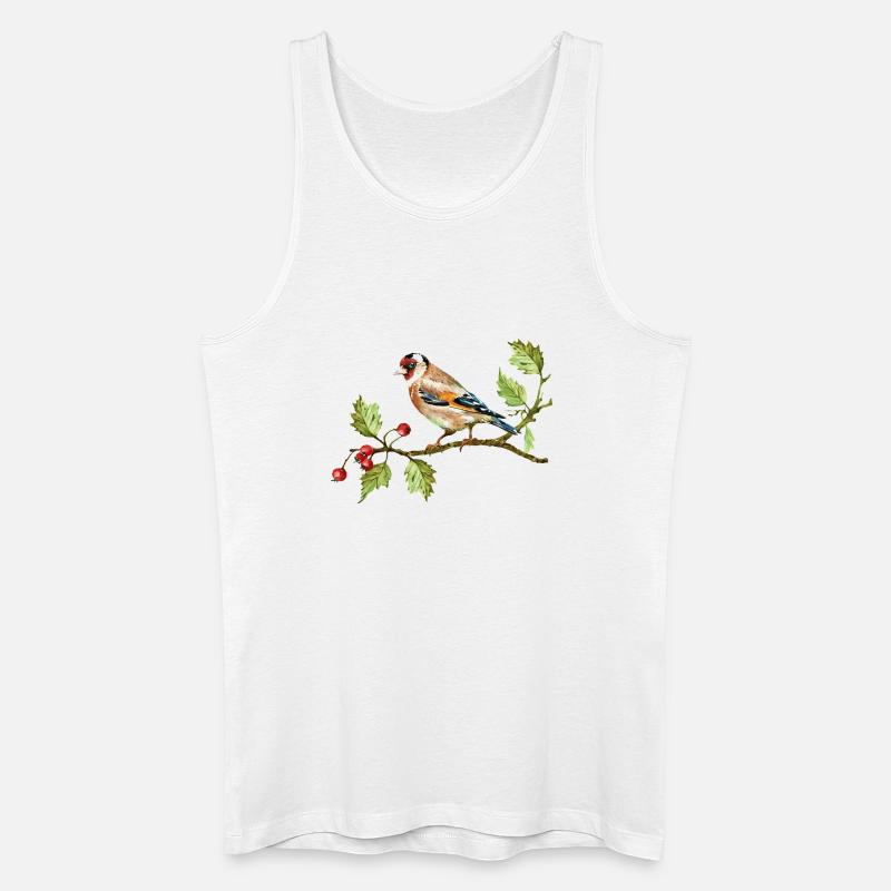 Bunter Vogel - Männer Bio Tank Top - Weiß