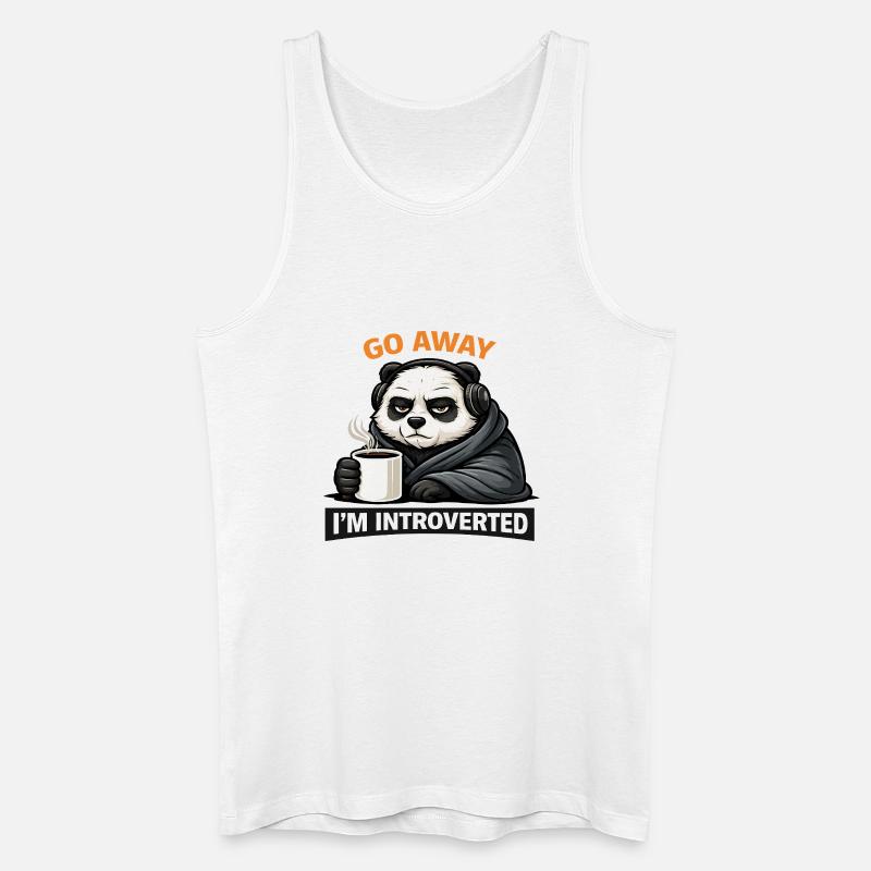 Introvertierter Panda Kaffee-Tee - Männer Bio Tank Top - Weiß