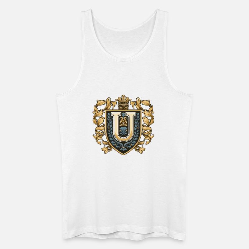 U Buchstabe Name Krone - Männer Bio Tank Top - Weiß