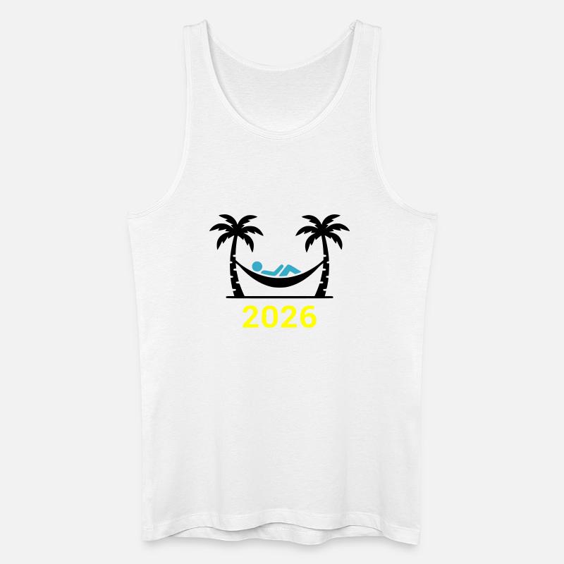 Hängematte Palmen 2026 - Männer Bio Tank Top - Weiß