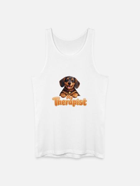 Dachshund My Therapist - Men’s Organic Tank Top - white