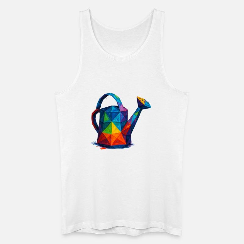 Geometrische Gießkanne – Low-Poly-Gartendesign - Männer Bio Tank Top - Weiß