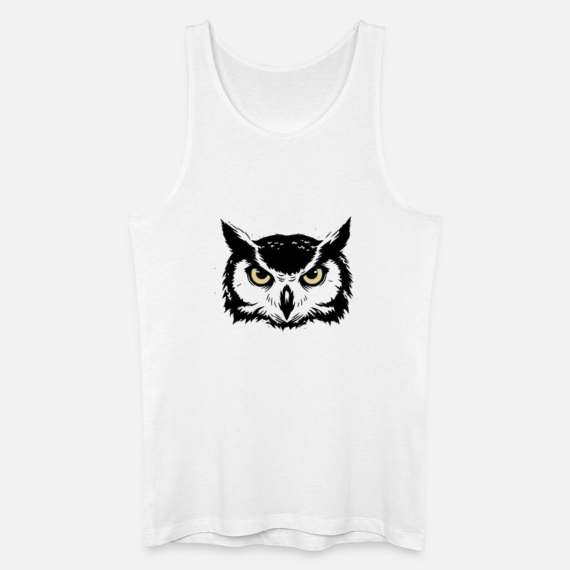 Mystischer Eule Kopf Natur - Männer Bio Tank Top - Weiß