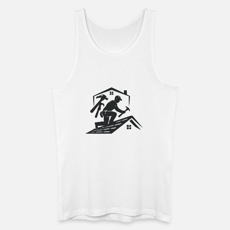 Dachhandwerker Silhouette Dachdecker - Männer Bio Tank Top - Weiß