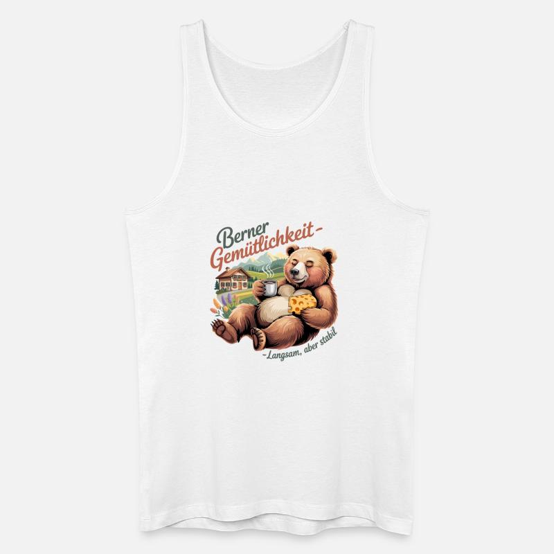  Berner Gemütlichkeit Langsam aber stabil Lustiger - Männer Bio Tank Top - Weiß