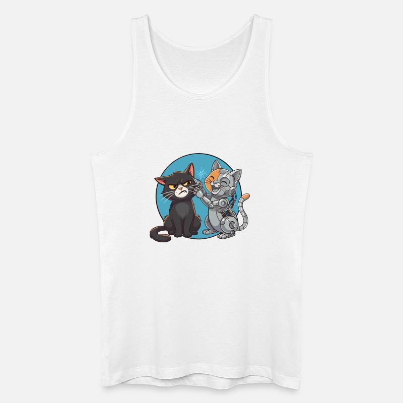 Chat und Roboter - Männer Bio Tank Top - Weiß