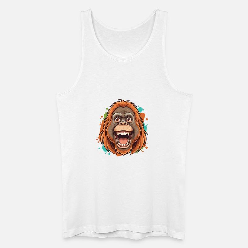 Lachender Orang-Utan Comic - Männer Bio Tank Top - Weiß