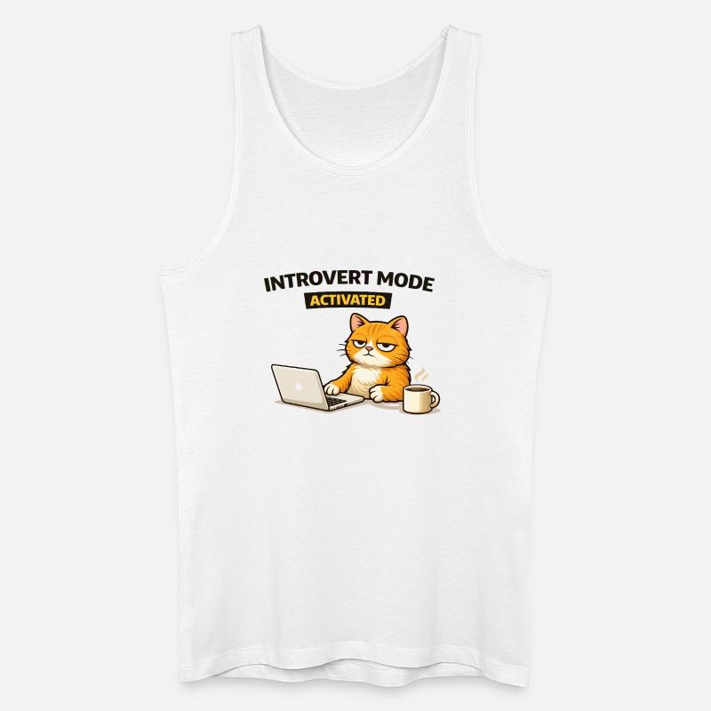Chat activé en mode introverti - Débardeur bio Homme - blanc