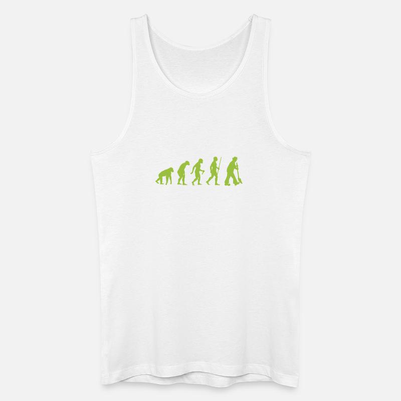 Evolution - vom Urmensch zum Gartenfreund - Männer Bio Tank Top - Weiß
