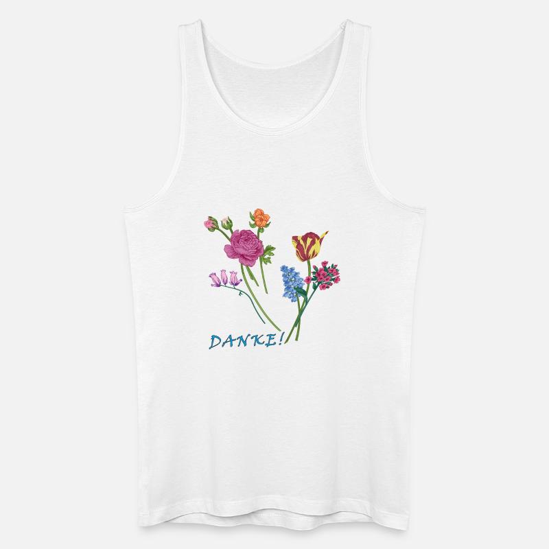 Danke mit einem Blumenstrauß  - Männer Bio Tank Top - Weiß