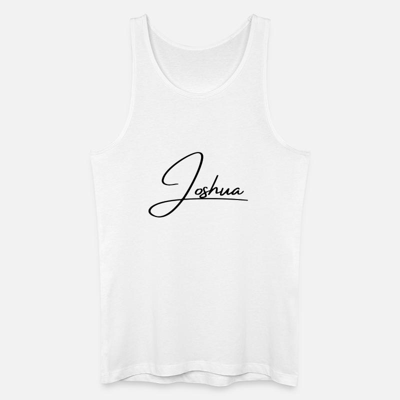 Joshua Name - Elegant Cursive Script - Men’s Organic Tank Top - white