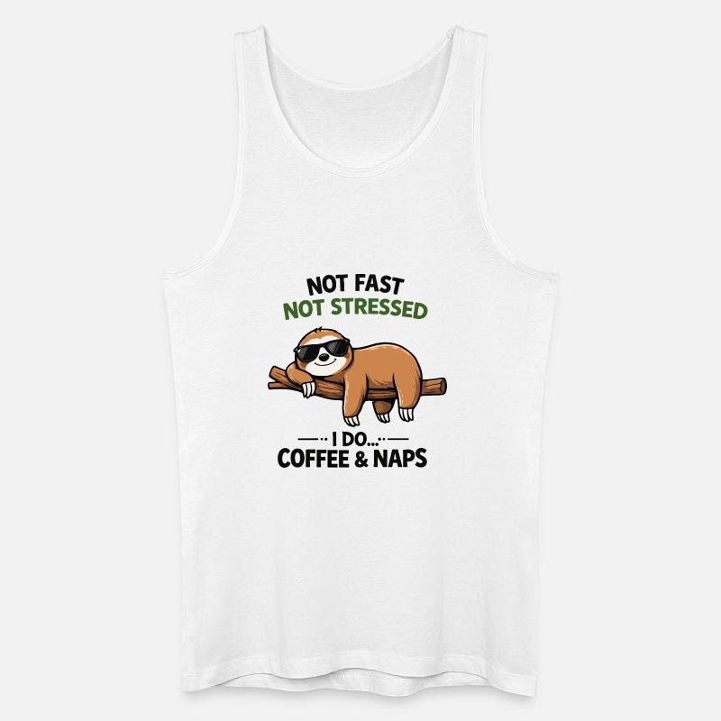 Chill Sloth Kaffee & Nickerchen - Männer Bio Tank Top - Weiß
