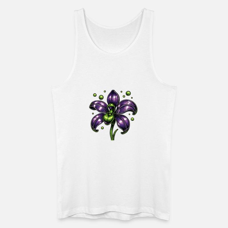 Lila Orchidee Blume Botanik - Männer Bio Tank Top - Weiß