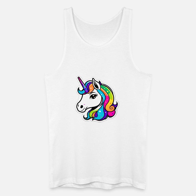 Helles Regenbogen-Einhorn - Männer Bio Tank Top - Weiß