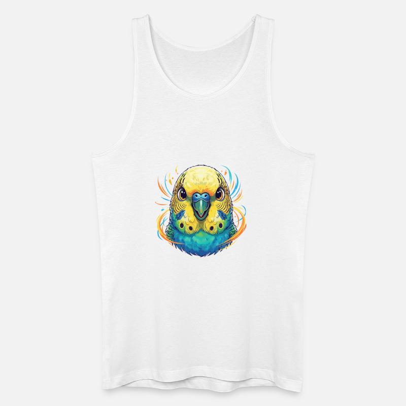 Lebendige Wellensittich Farbexplosion - Männer Bio Tank Top - Weiß