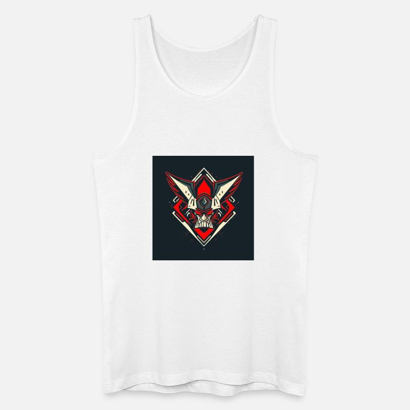 Schädel-Krieger-Emblem - Männer Bio Tank Top - Weiß