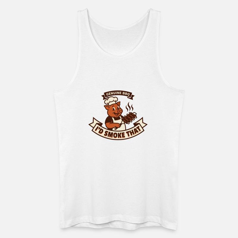 Pig Pitmaster BBQ Rubs und Rippchen - Männer Bio Tank Top - Weiß
