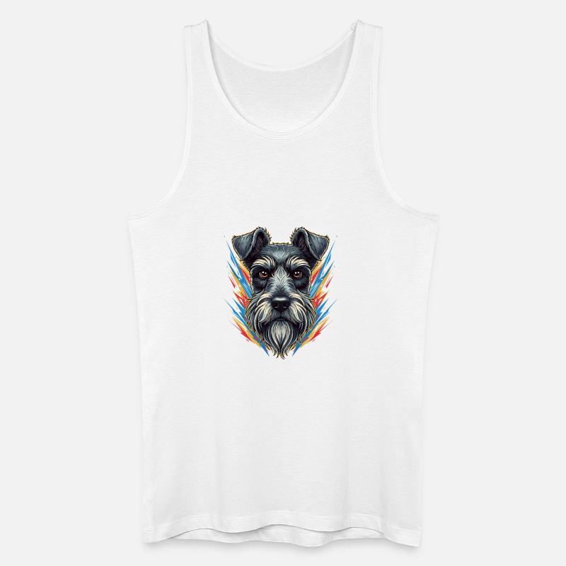 Farbexplosion Schnauzer Portrait - Männer Bio Tank Top - Weiß
