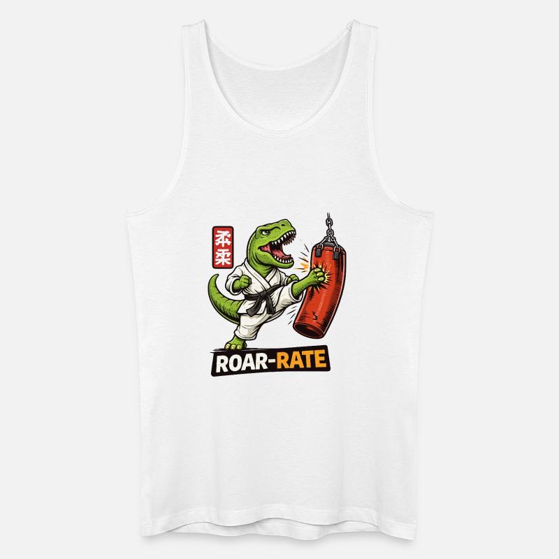 Dino Dojo Roar - Ekologiczny tank top męski - biały